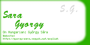 sara gyorgy business card